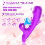Vibrator Sex Toys For Women - 3In1 Purple Rabbit Vibrators Adult Toys With 7 Flapping & Vibrating & Suck, G Spot Anal Thrusting Dildo, Clitoral Vibrater For Female Couples Rose Sex Toy Games