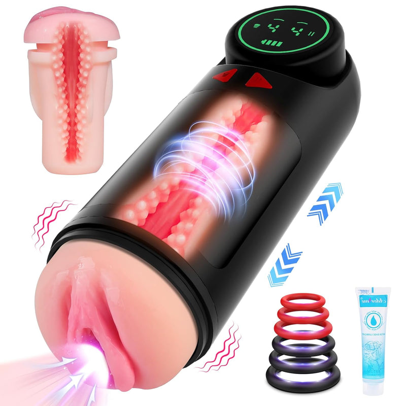Sex Toys Automatic Male Masturbator - Adult Toys Penis Pump With 4 Sucking & Vibrating & Thrusting Modes, Sex Toys For Men Pocket Pussy Male Stroker For Penis Stimulation, Male Sex Toys Led Display