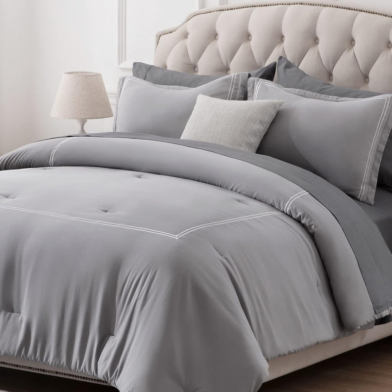 Luxury Hotel Bedding Comforter Set 3-Piece Machine Washable, Lightweight Down