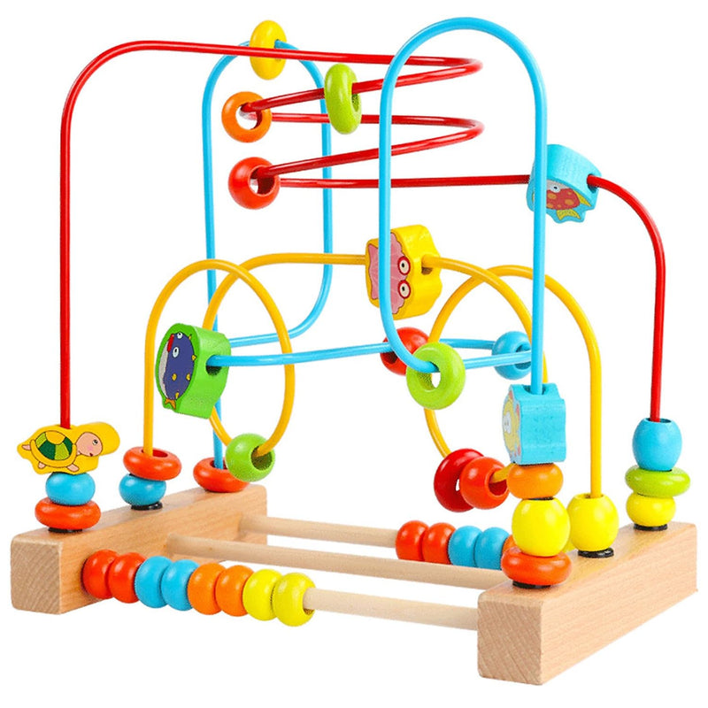 First Bead Maze Roller Coaster Wooden Educational Circle Toy For Toddlers