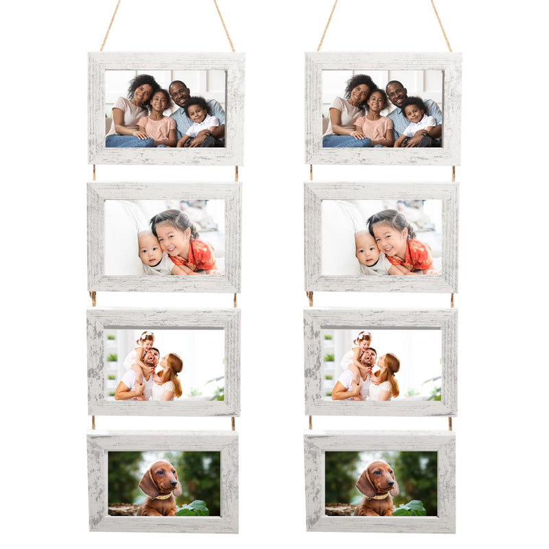 Collage Picture Frame, Hanging Photo Frames, 4” X 6” Prints, 2 Pk, 4 Frame Set