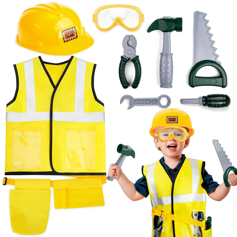 Toddler Tool Set, Construction Worker Costume For Kids 3 4 5 6, Boys Girls Pre