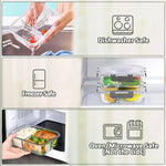 [5-Pack, 36 Oz] Glass Meal Prep Containers 3 Compartment With Lids, Lunch/Bento Box,Bpa-Free, Microwave, Oven, Freezer, Dishwasher (4.5 Cups)