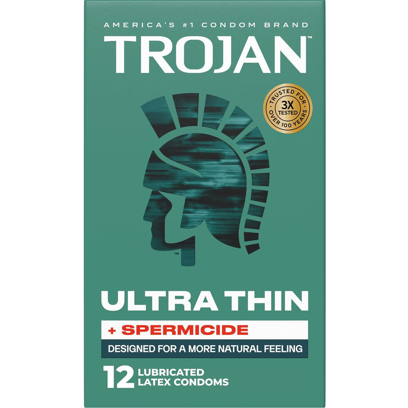Ultra Thin Condoms Spermicidal, 12 Count
