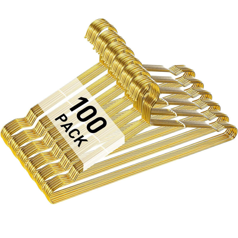 100 Pcs Stainless Steel Metal Hangers Wire Hangers For Clothes Strong Metal Hang