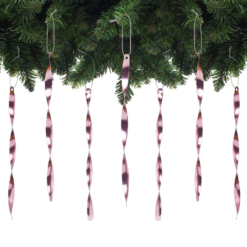24Pc Christmas Tree Ornaments Aluminum Spiral Strip Hangings For Wedding,Thank