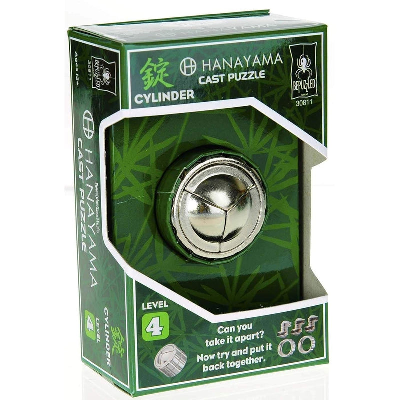 Cylinder Hanayama Metal Brainteaser Puzzle Mensa Rated Level 4, For Ages 12
