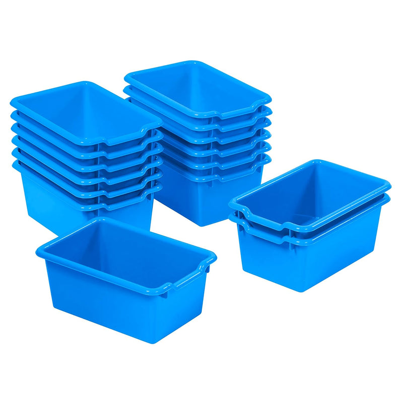 Scoop Front Storage Bin, Multipurpose Organization, Blue, 15-Piece