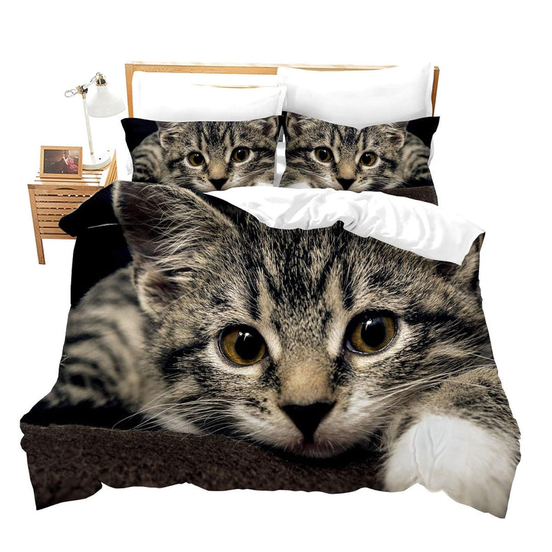 Cats Duvet Cover Set Twin For Boys Girls Cute Animal Printed Bedding Set Pet T