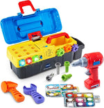 Kids Drill and Learn Toolbox Set with Toy Tools for Ages 2-5