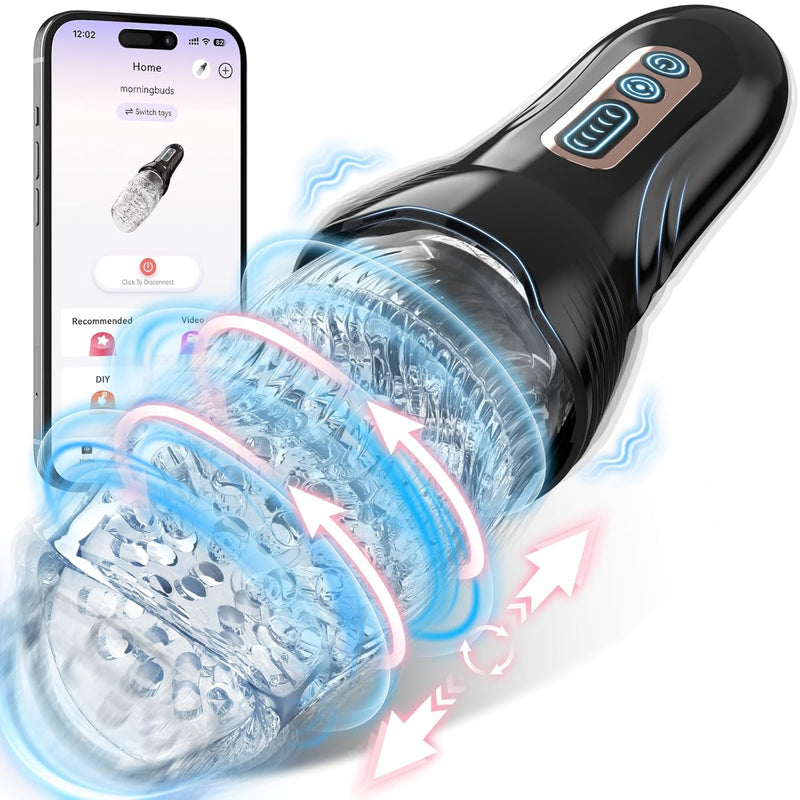 Automatic Male Masturbator Sex Toys, Male Sex Toy With 5 Thrusting & Rotating & 10 Vibrating Modes, Adult Toys Men Masturbation Machine Electric Pocket Pussy Male Stroker Sex Toys For Men