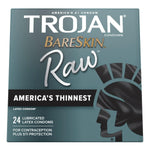 Bareskin Raw Thin Condoms 24 Count With Raw Non-Latex Lubricated Pure Feel Condoms 10Ct
