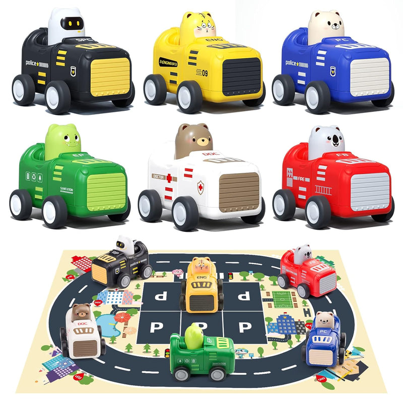Baby Toy Cars For 1 2 3+ Year Old Toddler, City Guard Series Press And Go,