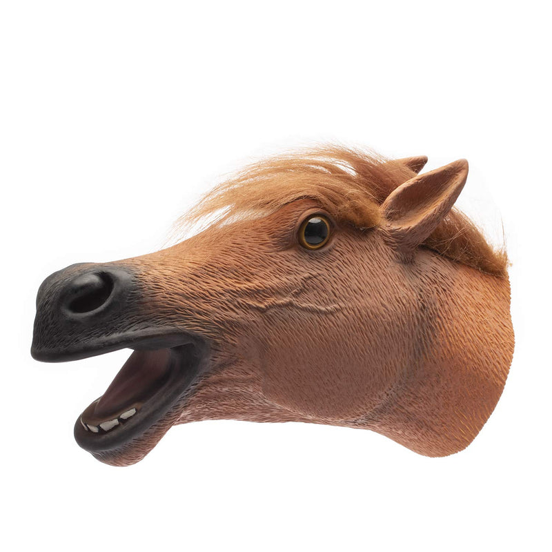 Horse Hand Puppet Realistic Latex Soft Animal Toy Storytelling Role Play Party