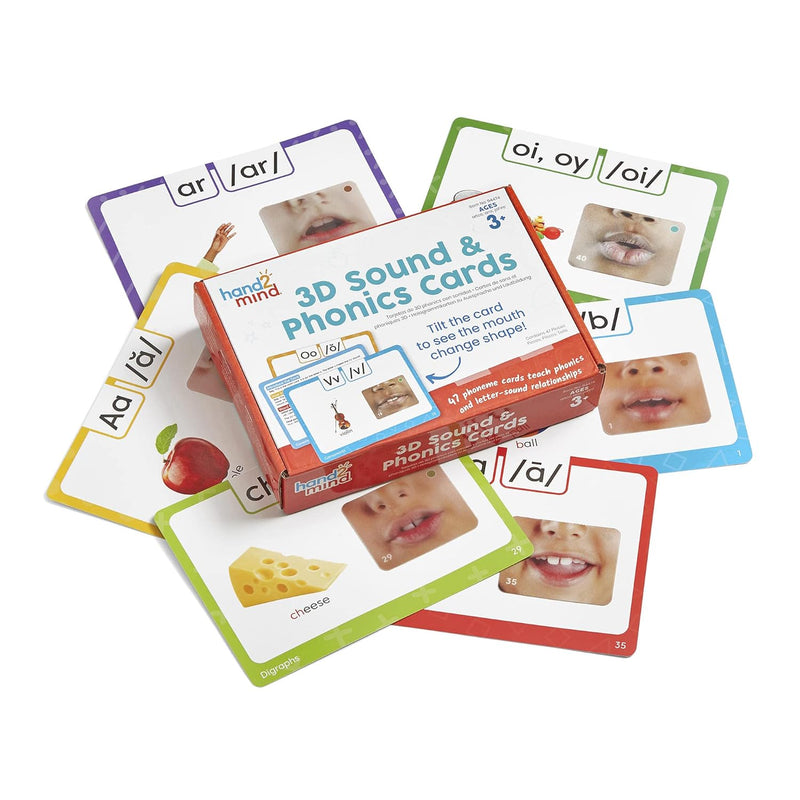 hand2mind 3D Sound and Phonics Cards, Phonemic Awareness, Phonics Flash Car