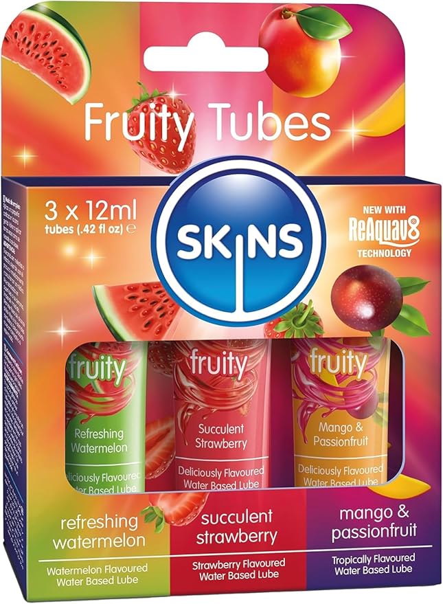 Flavored Lube Set – Edible Water-Based Lubricant in Strawberry, Watermelon & Mango