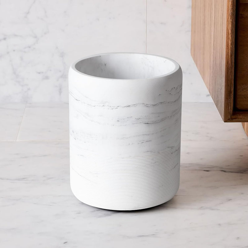 Bathroom Trash Can - Decorative Bathroom Wastebasket Finished In Resin, Beautifu