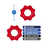 Blush Stay Hard Nutz Cock Rings, Soft & Stretchy Male Penis Ring - Includes 2 C-Rings, Increase Stamina & Enjoy Harder Erections, Smooth Tear Resistant Elastomer, Adult Sex Toys For Men Couples -(Red)