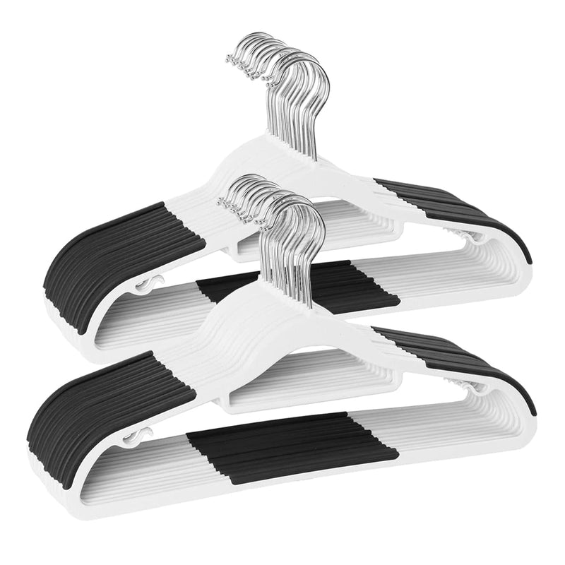 Bar Design Heavy Duty 50 Pack Plastic Hangers, Durable Clothes Hangers With Non-