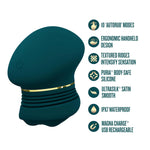 Blush Collection Riana 3.5" Silicone Clitoral Autorub Stimulator - Textured Ridges W/ 10 Deep Stimulating Gliding Rhythmic Motions, Ipx7, Usb Charge - Palm-Sized Women Luxury Adult Sex Toy - Dark Teal