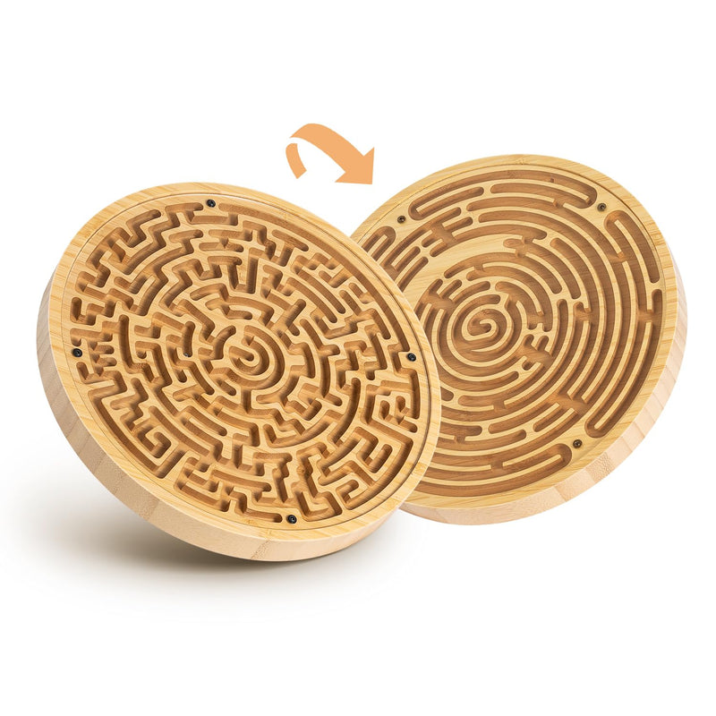 Wooden Labyrinth Board Game With Two Versions Of Upgraded Circular Marble M