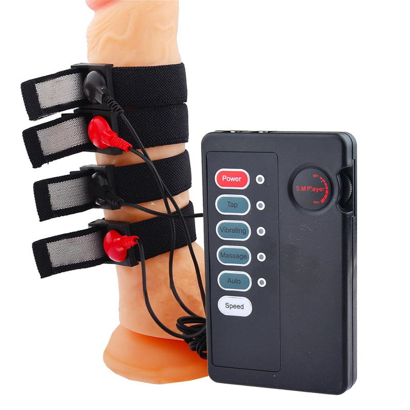 4-Ring Adjustable Penis Ring Electric Shock Sm Sex Toys Men'S Bondage Penis Ring Electric Shock Penis Ring Set
