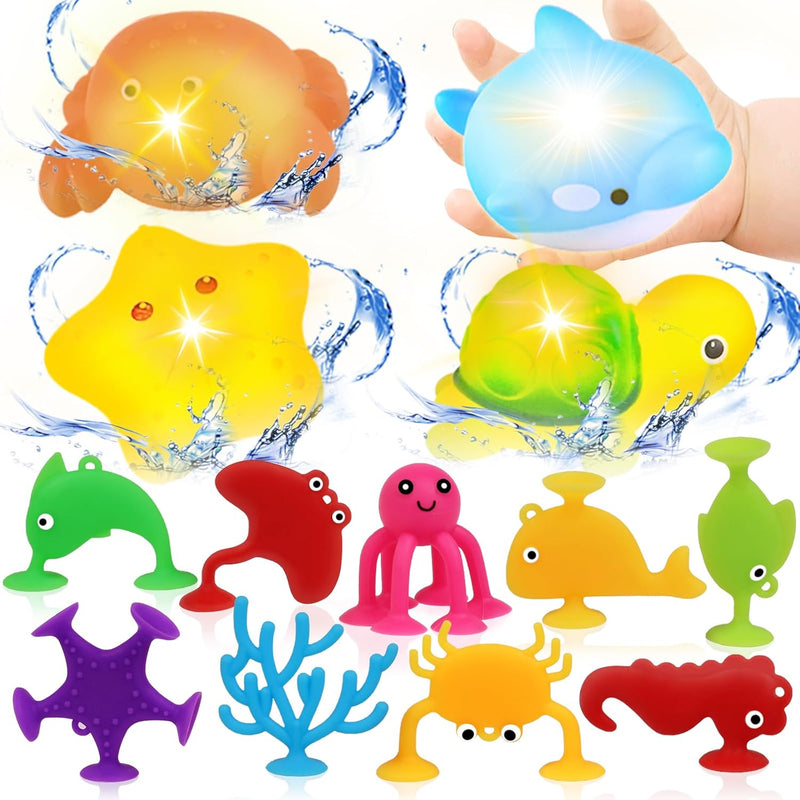 Baby Bath Toys For Kids Ages 1 3, No Hole Light Up Bath Toys For Babies 6 1