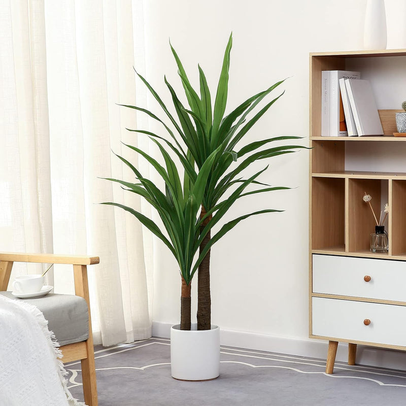 Dracaena Indoor Plant 4Ft Tall Faux Plant Indoor Large Fake Plants Potted Yucc