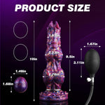 10" Fantasy Monster Dildo with Egg Depositor, Knotted Design & Inflatable Pump