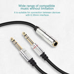 6.35Mm 1/4 Trs Headphone Splitter Cable,1/4 Inch Trs Female To Dual Stereo Male Plug Y Splitter Audio Extension Adapter Cable With Gold Plated For Amplifiers,Guitar And More- 50Cm/1.6Ft