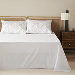California King Comforter Set - Cal King Bed Set 7 Pieces, Pinch Pleat White Cali King Bedding Set With Comforter, Sheets, Pillowcases & Shams
