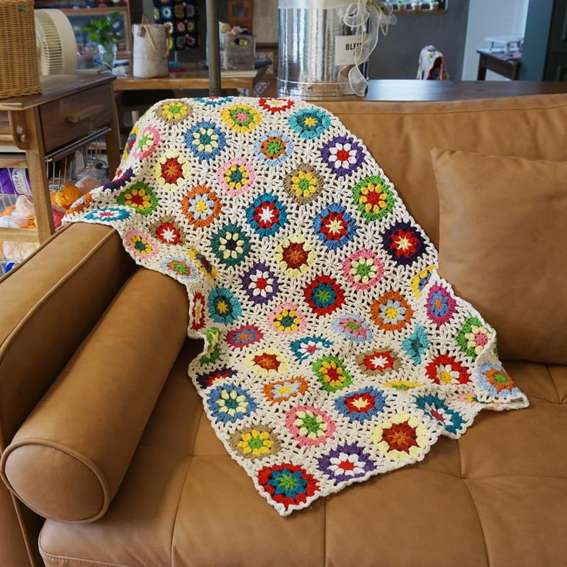 Handmade Crochet Throw Blanket Granny Blanket Sweater Style Year Round Gift In