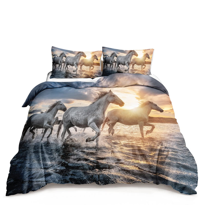 Comforter Cover Horse Theme Print Full Size Handsome Horse Bedding Set Queen S