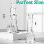 Clear Realistic Dildo, 8.55 Inch Feels Like Skin Body-Safe Material, With Strong Suction Cup For Hands-Free Play, Adult Sex Toys Suitable For Women Men Gay ? Couple