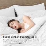 Queen Comforter Set White - Soft Fluffy Pintuck Down Alternative Bedding Set for All Seasons, 3 Pieces Pinch Pleat Solid Bed Set with Comforter, 2 Pillowcases