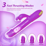 Thrusting Dildo Vibrators Adult Toys For Women - Sex Toys Dildos G Spot Rabbit Vibrator With 3 Thrust And 10 Vibrate Modes, Silicone Clitoral Stimulator Sex Toy For Solo And Couples - Purple