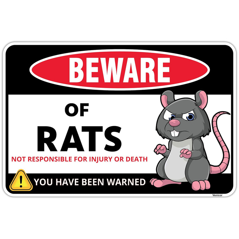 Beware Of Rat Sign 8 X 12 Inches Aluminum Rat Gifts For Rat Lovers Pet Rat Fak