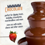 3 Tier Electric Chocolate Fondue Fountain Machine for Parties - Melts Cheese, Queso, Candy, and Liqueur - Dip Strawberries, Apple Wedges, Vegetables, and More - 24-Ounce - Black, Small