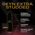 Extra Studded, 22 Count, Lubricated Non-Latex Condoms with Intense Texture