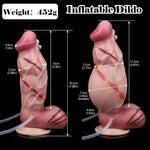 7.68" Inflatable Squirting Knotted Dildo, Thick Realistic Dildo With Suction Cup For Hand-Free Play, Inflatable G-Spot Stimulation Ejaculating Toy Sex Toys For Couple