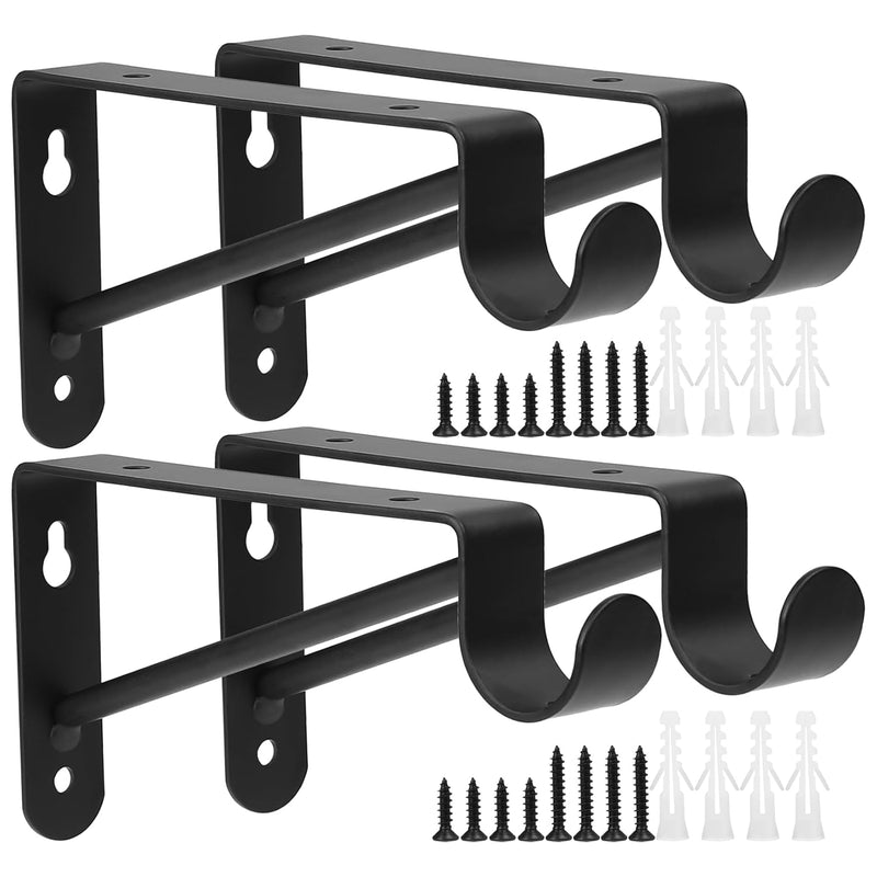 Shelf And Rod Brackets, 4 Pcs Closet Shelf & Rod Brackets Wall Mounted, Heavy Du