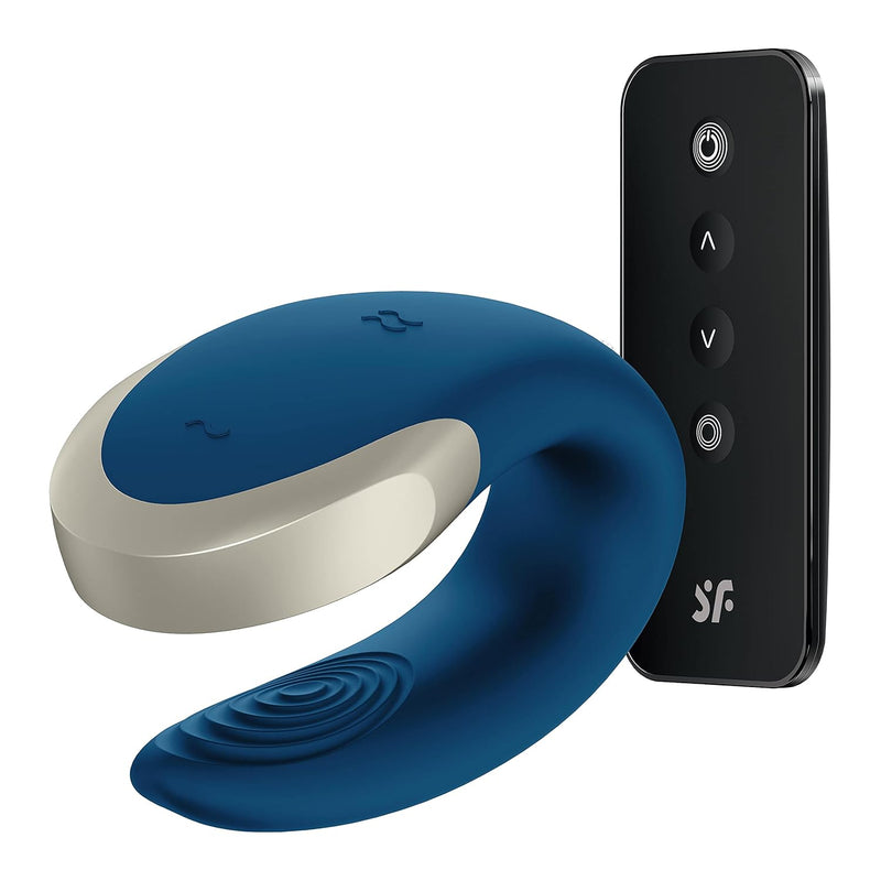 Luxury Double Love Couples Vibrator With App Control And Wireless Remote - G-Spot And Clitoral Stimulation, Partner Toy - Compatible With App, Waterproof, Rechargeable (Blue)