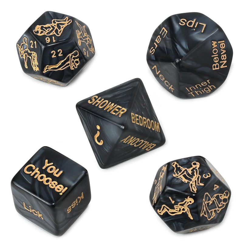 Sex Dice For Couples Sex Games Position Dice Set, Adult Couples Sex Toy Bedroom Kinky Sexy Thing Erotic Dice, Sex Fun Rolling Dices Set Gift For Valentine Birthday Kitchen (Black)