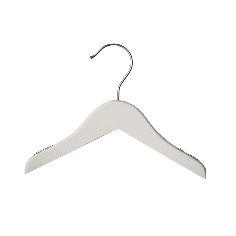 10" Wooden Baby/Infant Hangers, Low Gloss White- 25/Ctn.