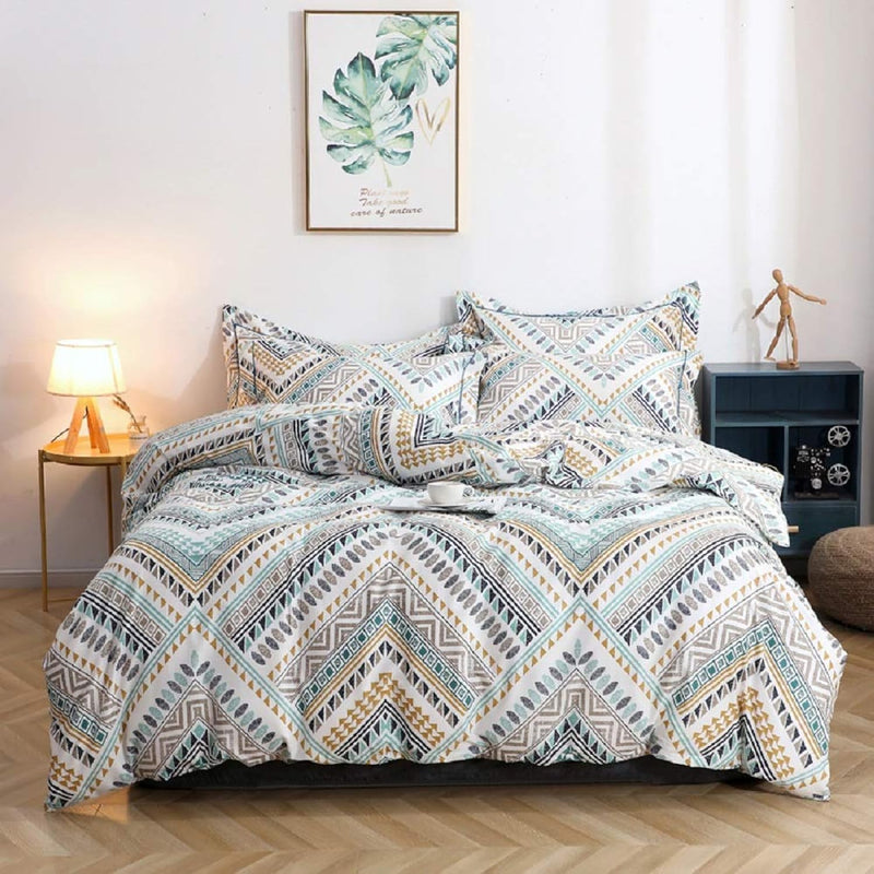 Boho Duvet Cover, 100% Natural Cotton King 3 Pcs Boho Bedding Set, Ethnic Expl