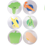 6 Pcs Giant Vegetable Stampers for Kids, Washable Easy-Grip Art Stamps
