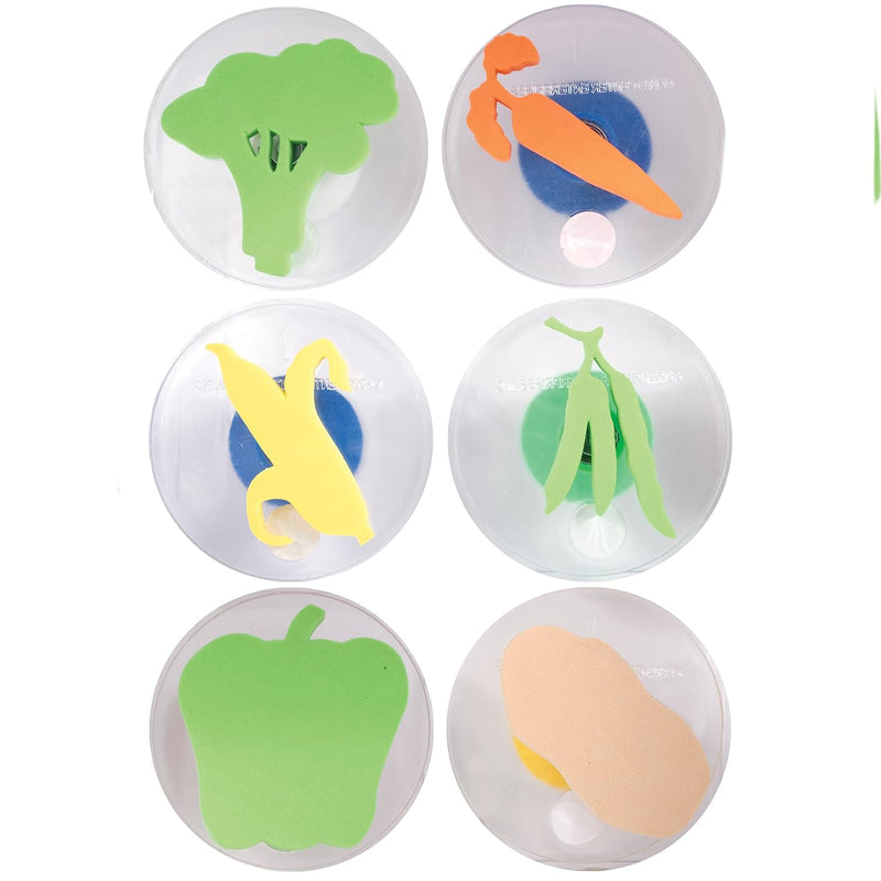 6 Pcs Giant Vegetable Stampers for Kids, Washable Easy-Grip Art Stamps