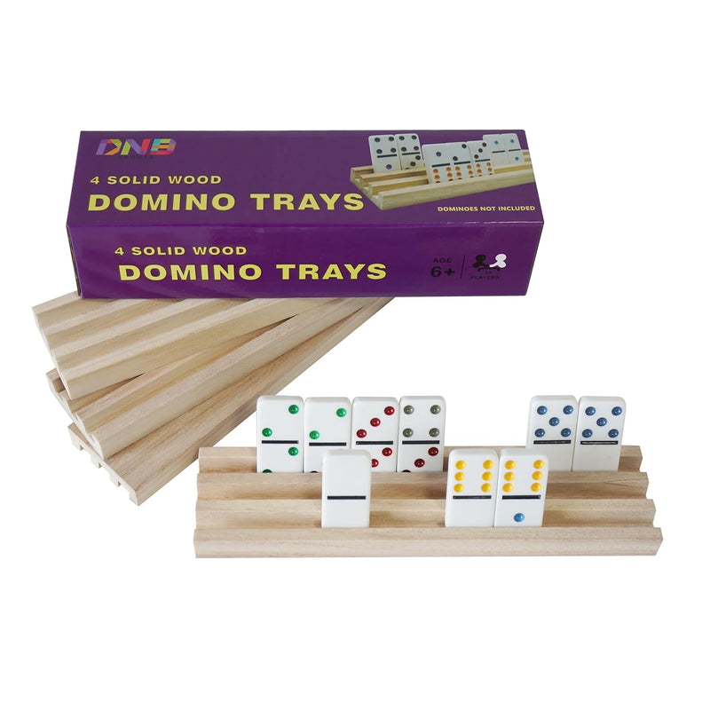 Dnb Wooden Domino Racks Set Of 4 Domino Tiles Trays 3 Slots Per Tray Domino