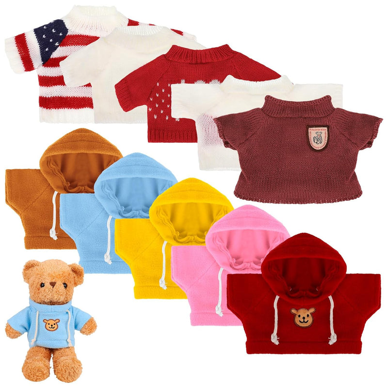 10 Pcs Bear Clothes Tee Doll Clothes Bear Hoodie Sweater Fit 14 18 Inches B