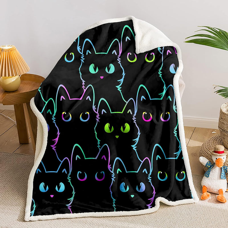 Kids Animals Plush Bed Blanket Cute Cat Pattern Blanket Throw Baby Size 47"X35